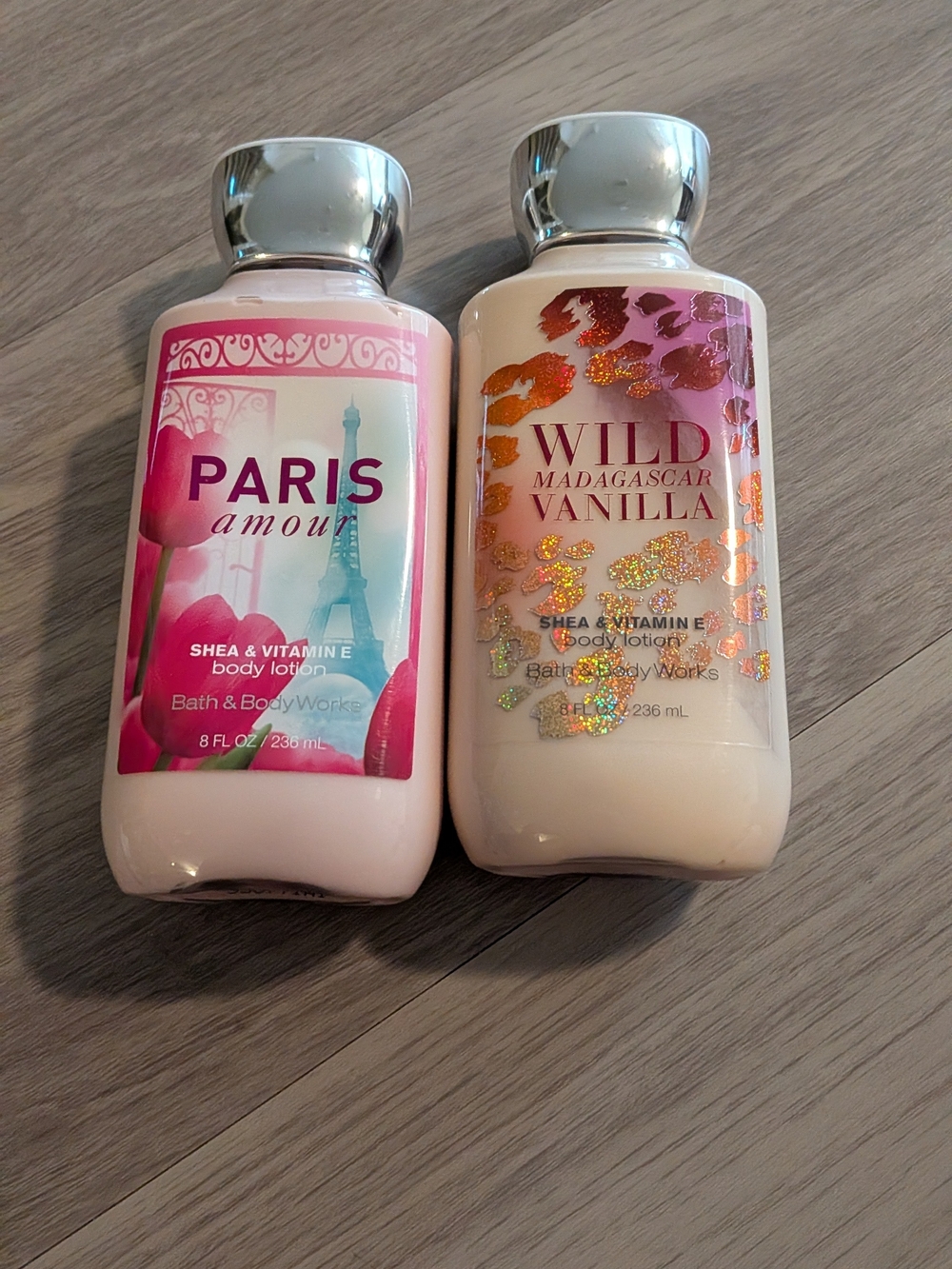 Bath & Body Works Pink Paris Amour & Wild Madagascar Vanilla Lotions